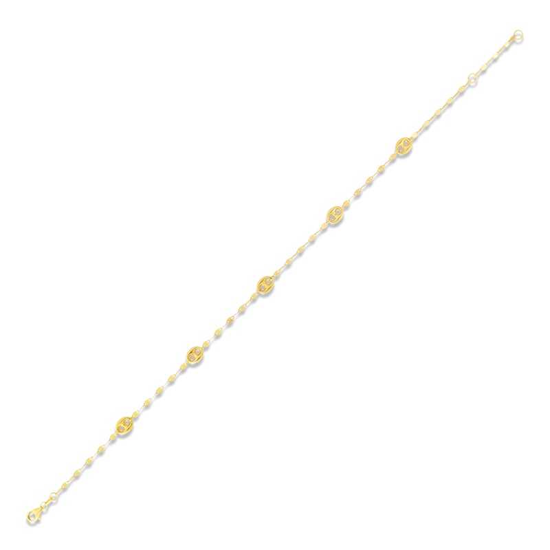 Main Image 2 of Mariner Chain Anklet 14K Yellow Gold 10&quot;
