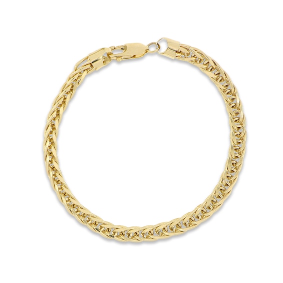 Wheat Chain Bracelet Hollow 10K Yellow Gold 8.5"