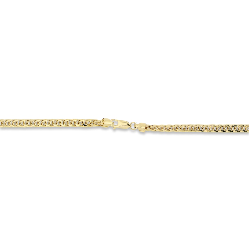 Hollow Wheat Chain Bracelet 10K Yellow Gold 8.5"