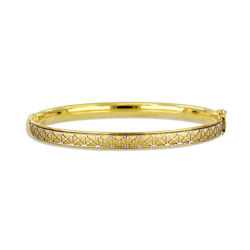 Pattern Bangle Bracelet 14K Yellow Gold