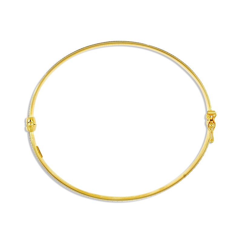 Pattern Bangle Bracelet 14K Yellow Gold