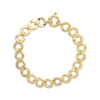 Hammered Circle Bracelet 10K Yellow Gold 7.5"