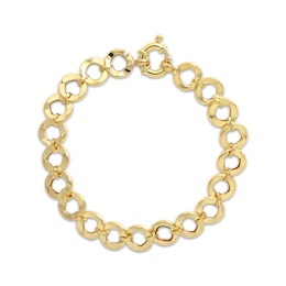 Hammered Circle Bracelet 10K Yellow Gold 7.5&quot;