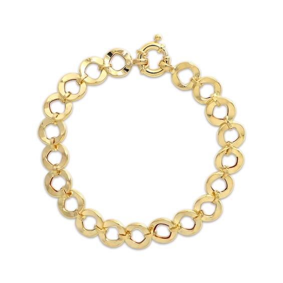 Kay Hammered Circle Bracelet 10K Yellow Gold 7.5"