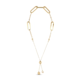 Paperclip Bolo Bracelet 10K Yellow Gold 9.5"