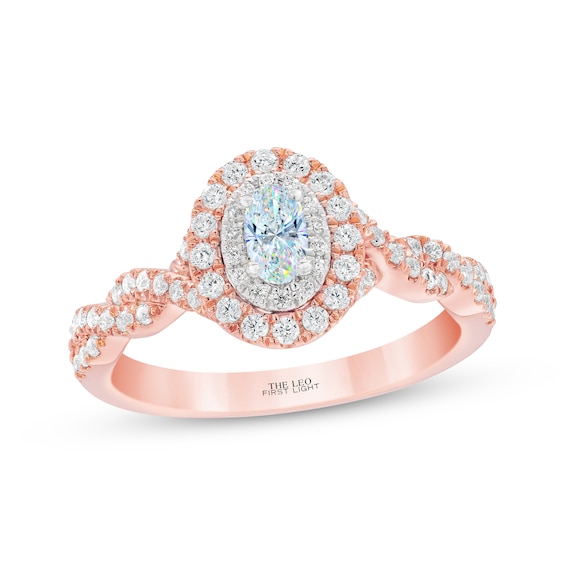 THE LEO First Light Diamond Oval & Round-Cut Twist Engagement Ring 3/4 ct tw 14K Two-Tone Gold