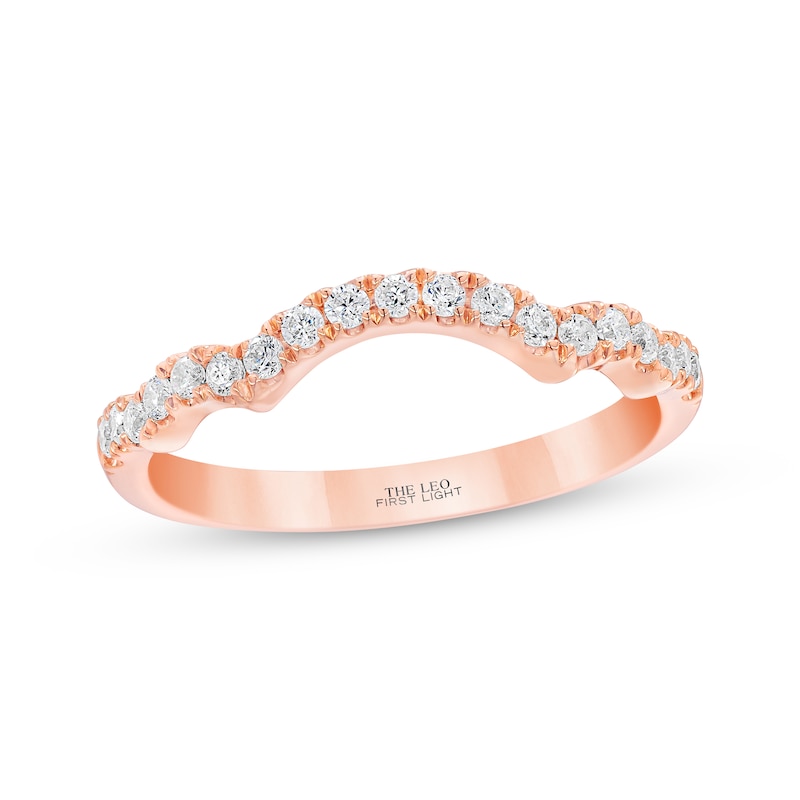 Main Image 1 of THE LEO First Light Diamond Round-Cut Wedding Band 1/4 ct tw 14K Rose Gold