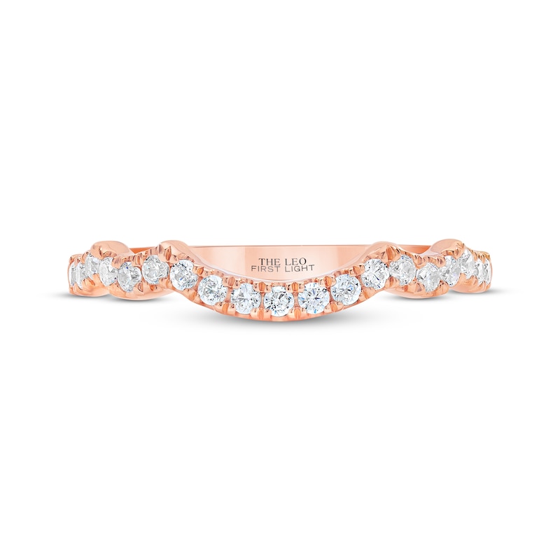 Main Image 3 of THE LEO First Light Diamond Round-Cut Wedding Band 1/4 ct tw 14K Rose Gold