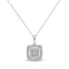 Thumbnail Image 0 of Diamond Cushion Frame Necklace 1/5 ct tw Sterling Silver 18"