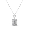 Thumbnail Image 1 of Diamond Cushion Frame Necklace 1/5 ct tw Sterling Silver 18"