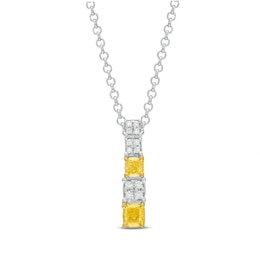 Le Vian Sunny Yellow Diamond Necklace 3/8 ct tw 14K Two-Tone Gold 19"