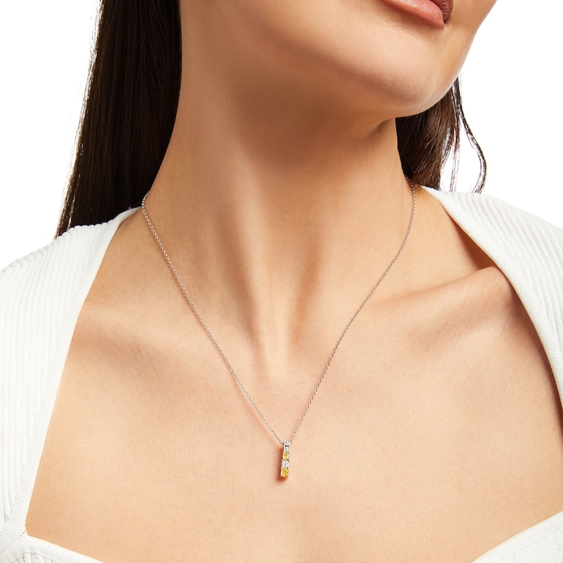 Main Image 4 of Le Vian Sunny Yellow Diamond Necklace 3/8 ct tw 14K Two-Tone Gold 19&quot;