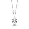 Disney Treasures Coco Black & White Diamond Sugar Skull Necklace 1/15 ct tw Sterling Silver 17"