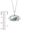 Thumbnail Image 1 of True Fans Philadelphia Eagles Diamond Accent Football Necklace in Sterling Silver