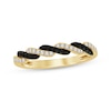 Thumbnail Image 1 of Now + Forever Round-Cut Black & White Diamond Anniversary Band 1/5 ct tw 10K Yellow Gold