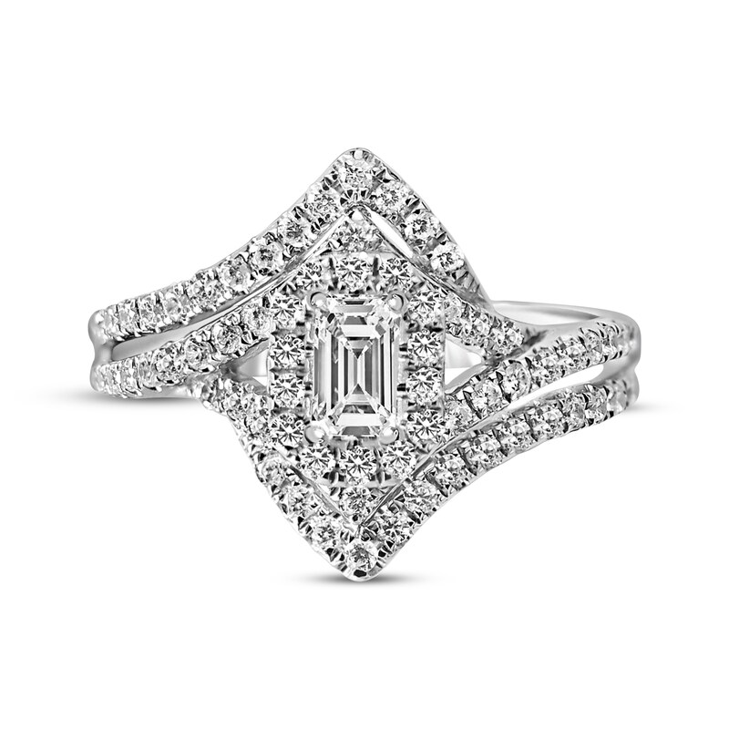 Emerald-Cut Diamond Engagement Ring 3/4 ct tw 14K White Gold