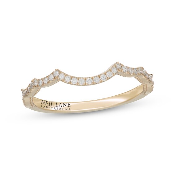 Neil Lane Artistry Lab-Grown Diamond Contour Wedding Band 1/6 ct tw 14K Yellow Gold