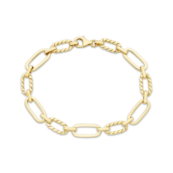 Oval Link Twist Bracelet 10K Yellow Gold 7.5"