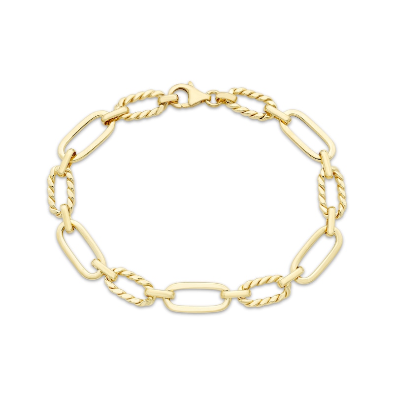 Main Image 1 of Oval Link Twist Bracelet 10K Yellow Gold 7.5&quot;