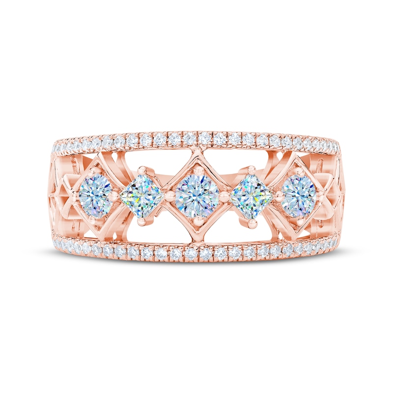 THE LEO First Light Diamond Princess & Round-Cut Anniversary Band 3/4 ct tw 14K Rose Gold