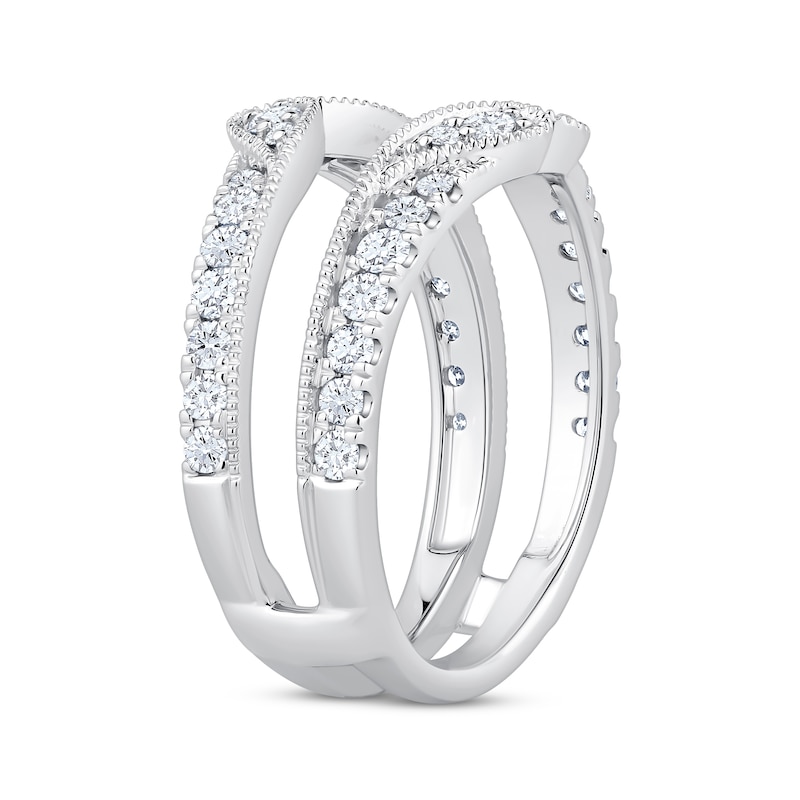 Main Image 2 of Now + Forever Vintage-Inspired Round-Cut Diamond Paisley Enhancer Ring 3/4 ct tw 14K White Gold
