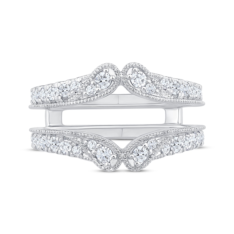 Main Image 3 of Now + Forever Vintage-Inspired Round-Cut Diamond Paisley Enhancer Ring 3/4 ct tw 14K White Gold