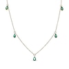 Thumbnail Image 1 of Pear-Shaped Emerald Dangle Station Necklace 10K Yellow Gold 18&quot;