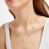 Thumbnail Image 2 of Pear-Shaped Emerald Dangle Station Necklace 10K Yellow Gold 18&quot;
