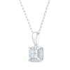 Thumbnail Image 2 of Princess-Cut Multi-Diamond Center Cushion Frame Necklace 1/4 ct tw 10K White Gold 19"