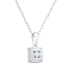 Thumbnail Image 3 of Princess-Cut Multi-Diamond Center Cushion Frame Necklace 1/4 ct tw 10K White Gold 19"