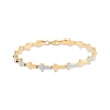 Thumbnail Image 1 of Sideways Cross Link Bracelet 10K Two-Tone Gold 7.25&quot;