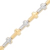 Thumbnail Image 1 of Sideways Cross Link Bracelet 10K Two-Tone Gold 7.25"