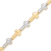 Thumbnail Image 2 of Sideways Cross Link Bracelet 10K Two-Tone Gold 7.25&quot;