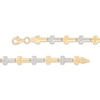 Thumbnail Image 2 of Sideways Cross Link Bracelet 10K Two-Tone Gold 7.25"