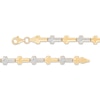 Thumbnail Image 3 of Sideways Cross Link Bracelet 10K Two-Tone Gold 7.25&quot;