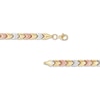 Thumbnail Image 3 of Chevron Link Bracelet Tri-Tone Gold 7.25&quot;