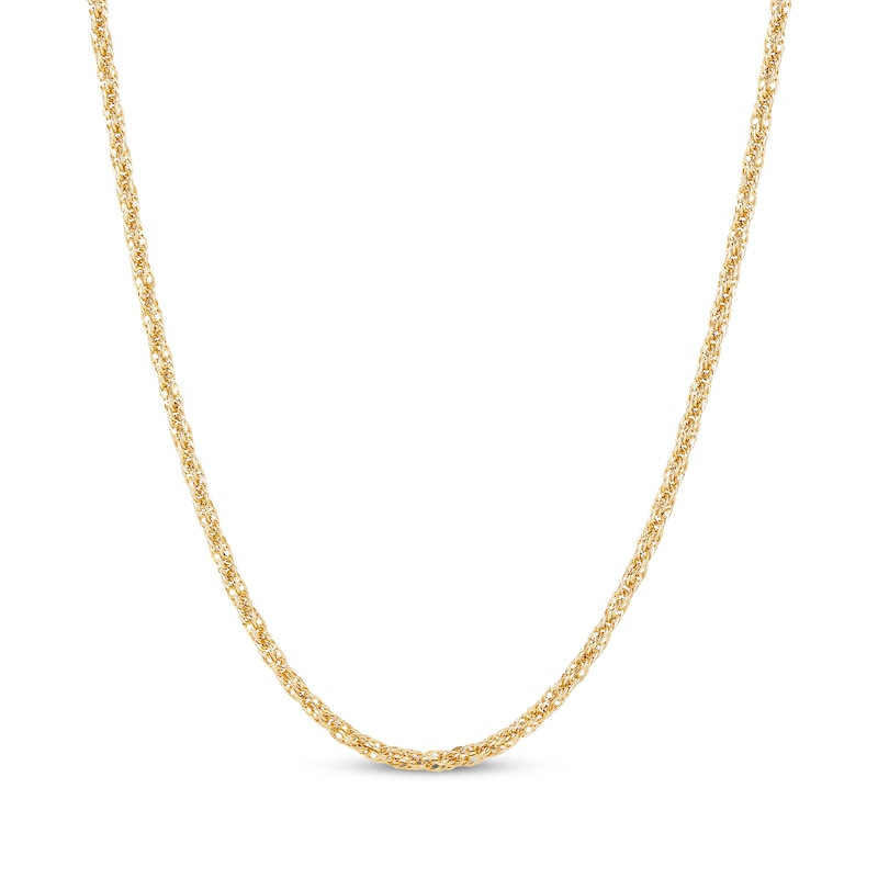 Toggle Hollow Rope Chain Necklace 10K Yellow Gold 17.75"