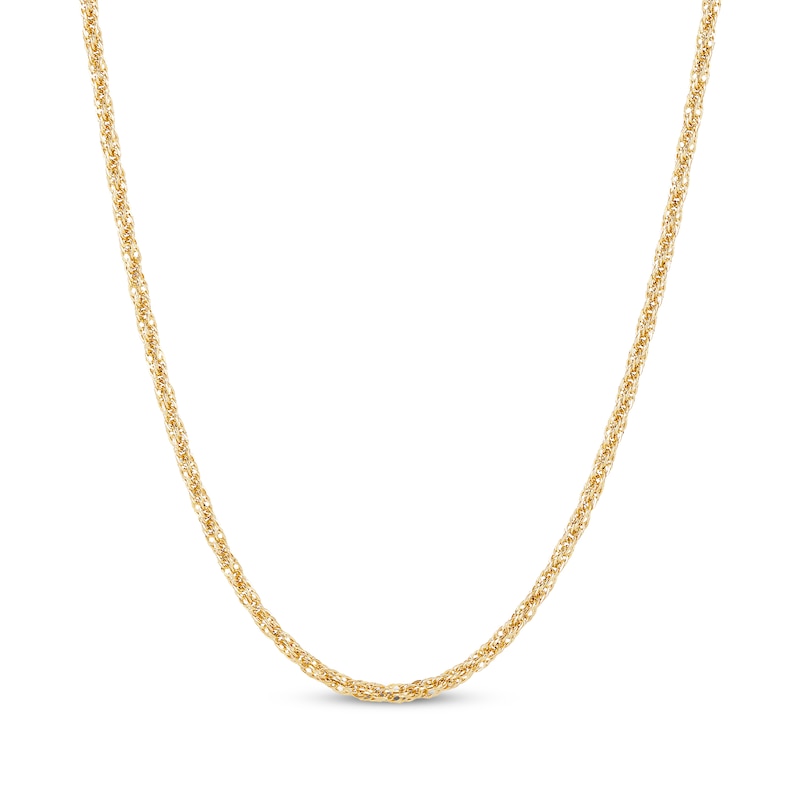 Main Image 3 of Toggle Rope Chain Necklace Hollow 10K Yellow Gold 17.75&quot;
