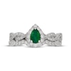 Thumbnail Image 3 of Neil Lane Pear-Shaped Natural Emerald & Diamond Halo Twist Bridal Set 5/8 ct tw 14K White Gold