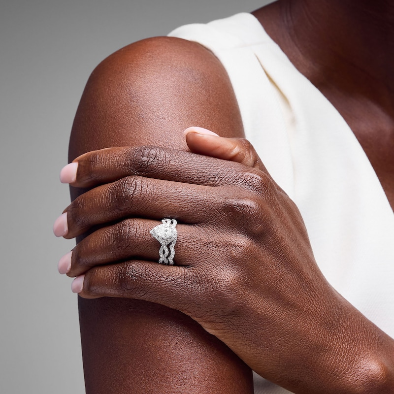 Main Image 5 of Neil Lane Artistry Pear-Shaped Lab-Grown Diamond Bridal Set 1-5/8 ct tw 14K White Gold