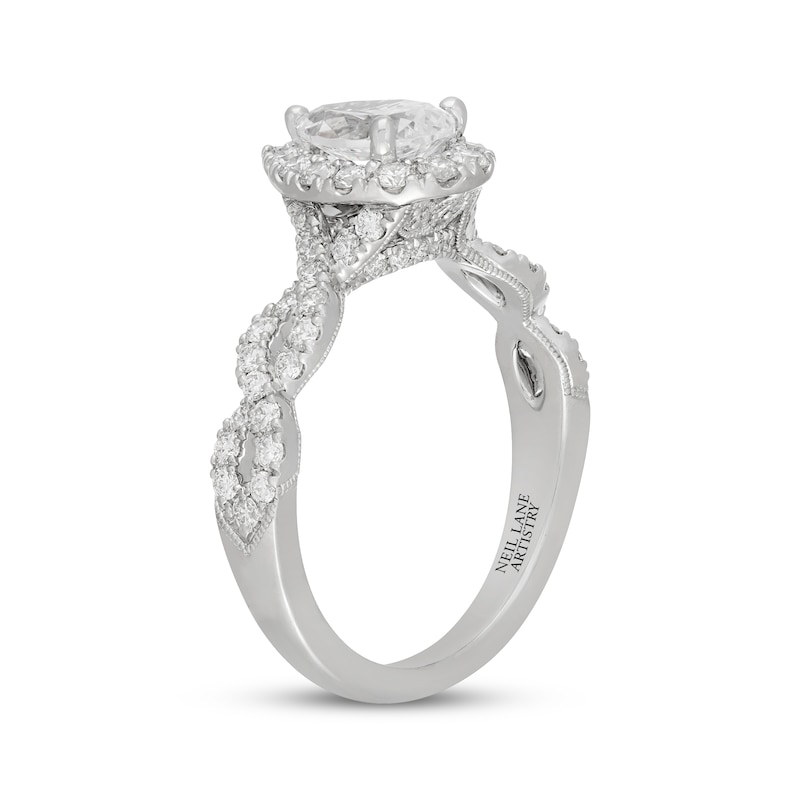 Main Image 2 of Neil Lane Artistry Pear-Shaped Halo Lab-Grown Diamond Engagement Ring 1-1/2 ct tw 14K White Gold