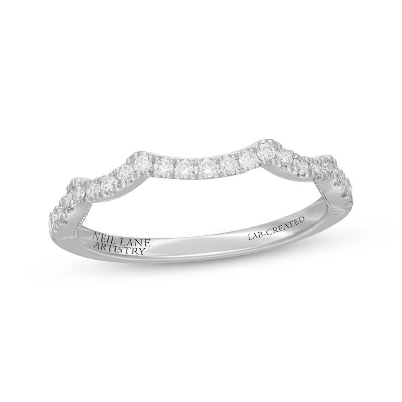 Main Image 7 of Neil Lane Artistry Lab-Grown Diamond Scalloped Wedding Band 1/4 ct tw 14K White Gold