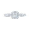 Thumbnail Image 3 of Now + Forever Round-Cut Diamond Cushion Halo Engagement Ring 1/4 ct tw 14K White Gold