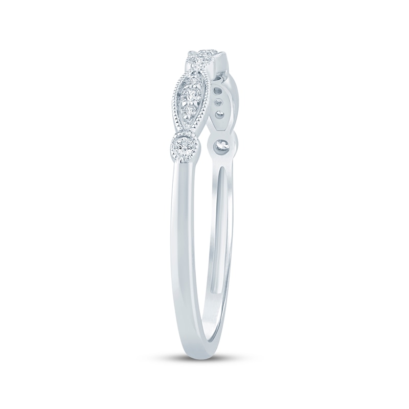 Main Image 2 of Now + Forever Diamond Milgrain Wedding Band 1/15 ct tw 14K White Gold