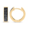 Thumbnail Image 0 of Men's Black Diamond Huggie Hoop Earrings 1/3 ct tw 10K Yellow Gold