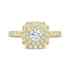 Thumbnail Image 3 of Round-Cut Diamond Double Halo Engagement Ring 1 ct tw 18K Yellow Gold