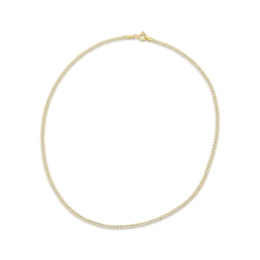 Children's Curb Chain Necklace Hollow 14K Yellow Gold 13"