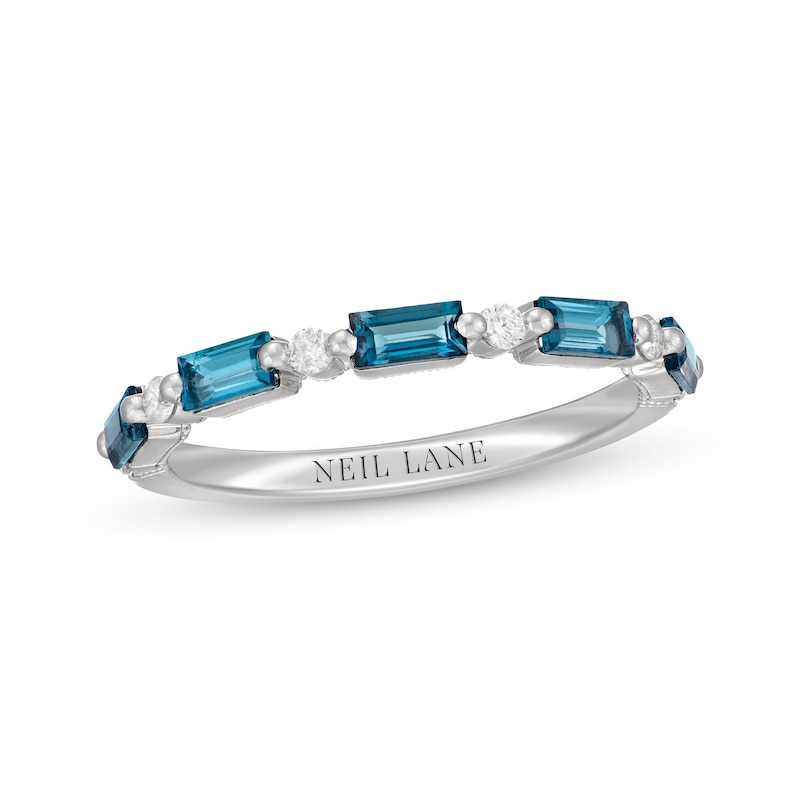 Neil Lane Baguette-Cut London Blue Topaz & Round-Cut Diamond ...