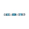 Thumbnail Image 2 of Neil Lane Baguette-Cut London Blue Topaz & Round-Cut Diamond Anniversary Ring 1/8 14K White Gold