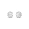 Thumbnail Image 1 of Diamond Halo Stud Earrings 1/2 ct tw 10K White Gold